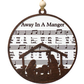 2 layers wooden nativity ornament for Christmas tree 1pc