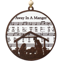 2 layers wooden nativity ornament for Christmas tree 1pc