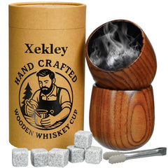 Two pack charred wooden bourbon drinking glass set