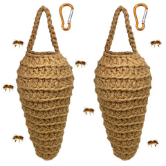 Two pack crochet wasp nest decoys for patio