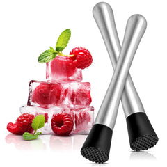 2 Pcs Bar Muddler for Cocktails 8inch stainless steel