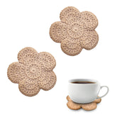 Two piece Boho handmade floral crochet drink coasters