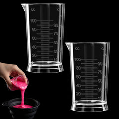 Beaker Measuring Cups set of 2 transparent 4 oz acrylic hair dye measuring cups with graduated scale