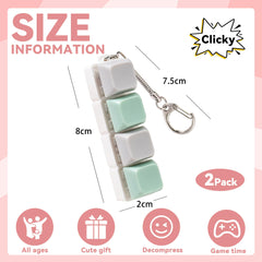 Two piece fidget keychain keyboard clicker