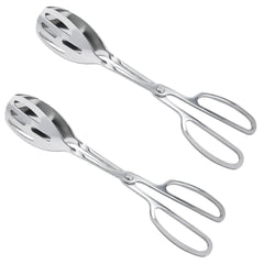 two-piece stainless steel salad tongs