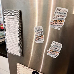 In-house designed and printed Christian magnet made in USA