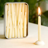 Beeswax taper candles white 20 minute 24 pack