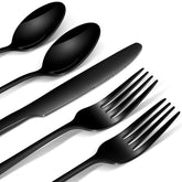 20-piece black silverware set for 4 in 18/0 stainless steel