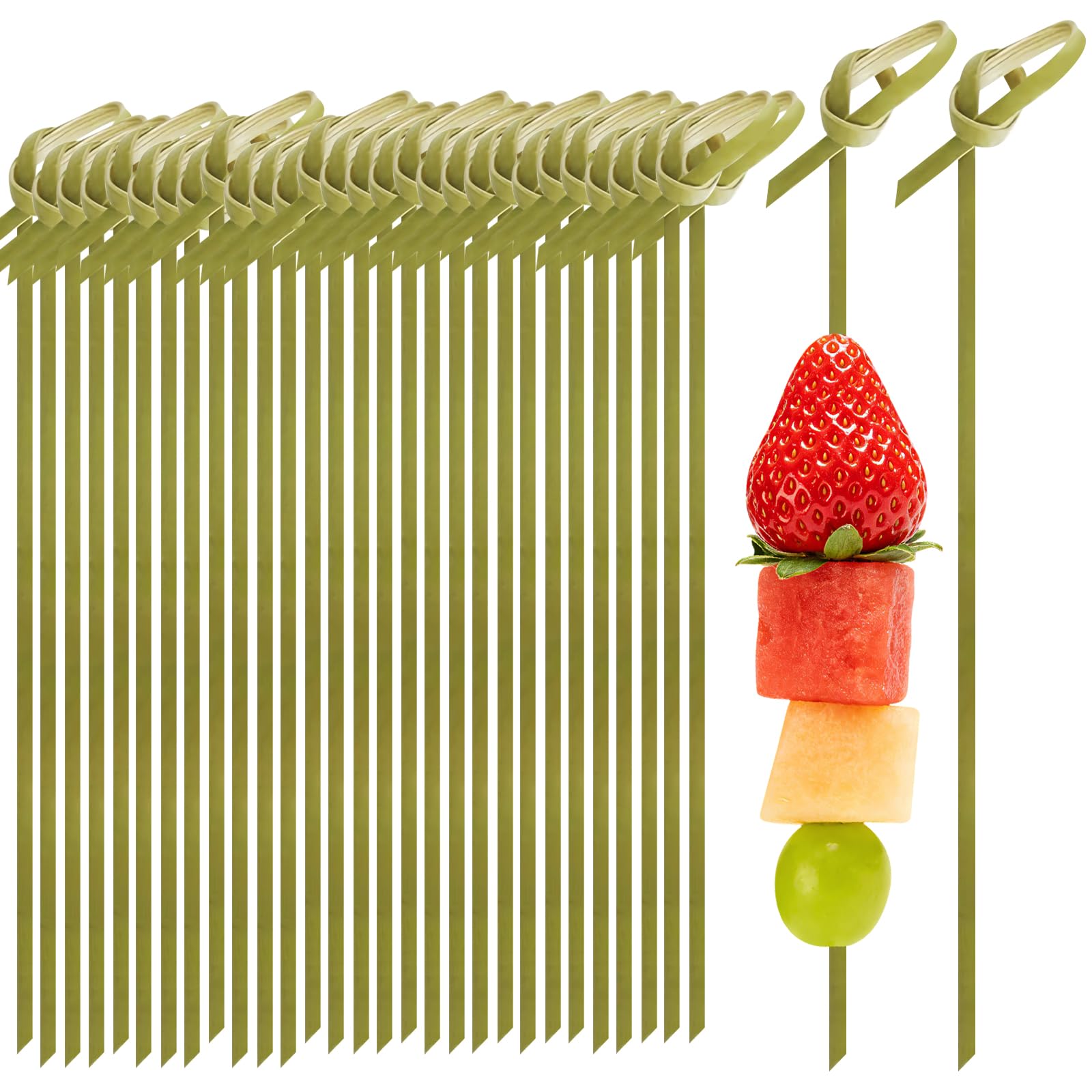 200 pcs bamboo cocktail picks with knot top