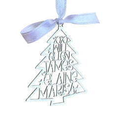 2024 silver metal Christmas decorations ornament