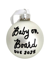 2025 pregnancy announcement Christmas ornament hand lettered 2.6 inch diameter