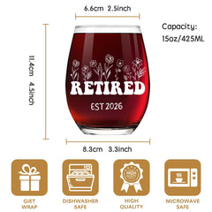 Dishwasher-safe never fading print wine glass