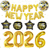 Gold foil 32inch number balloons for 2026 New Year party