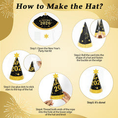 New Year glasses and hats from Happy New Year Decorations 2026 kit