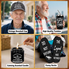 Funny retirement socks and retirement card