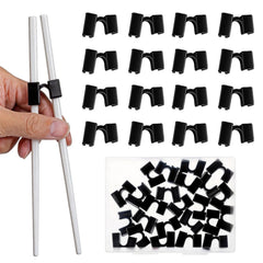 Pack of 20Pcs reusable chopstick helpers in black