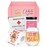 Gift contents for 21st birthday gifts for her featuring wine glass