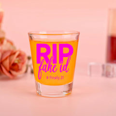 Fenyor7i 21st birthday shot glass gift idea in pink box