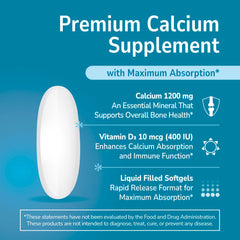 Front packaging of 21st-century calcium 1200mg d3 liquid-filled softgels