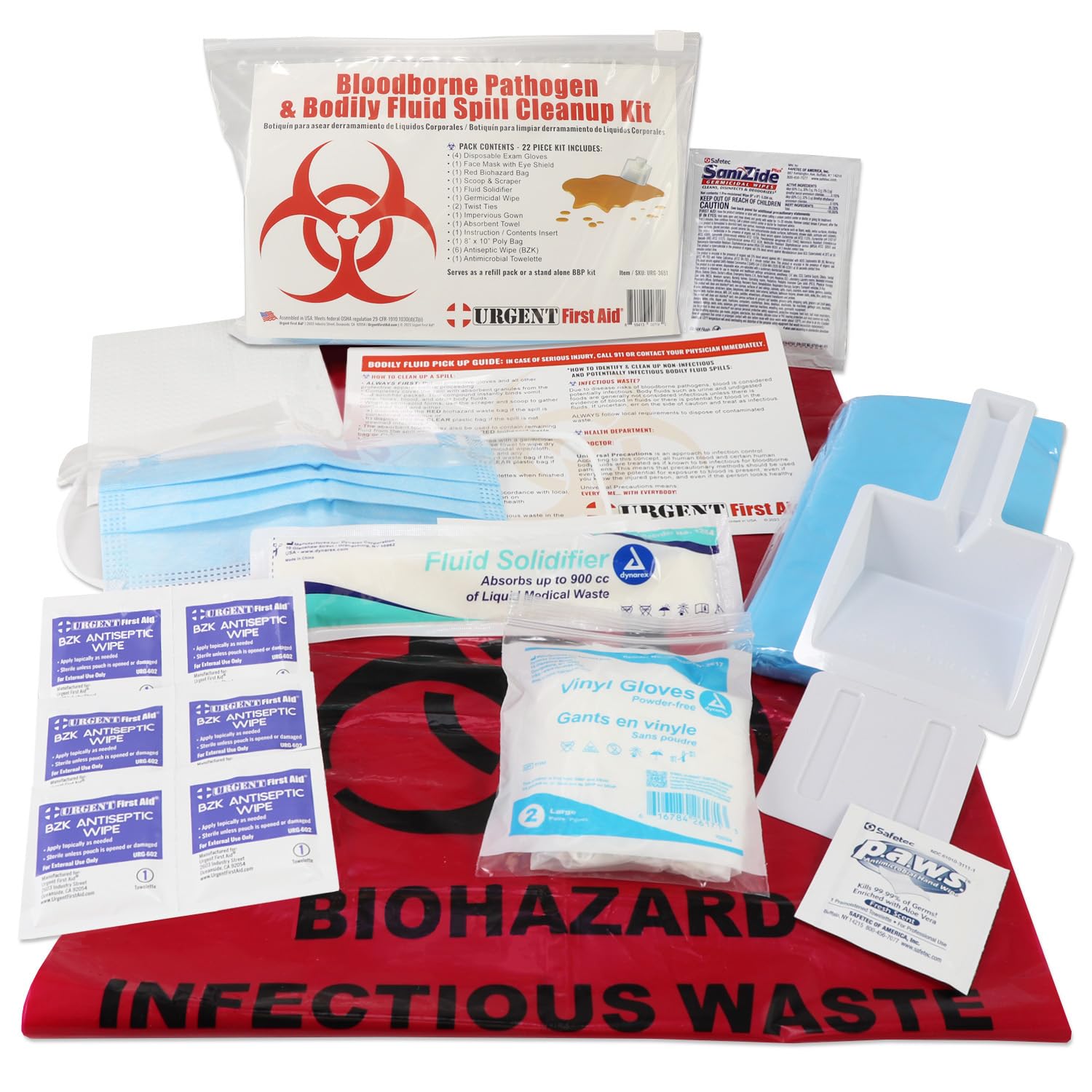 22-piece bodily fluid cleanup pack product image