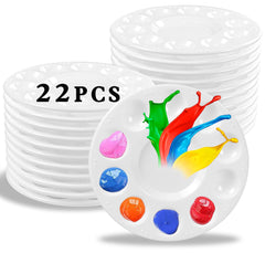 22pcs Paint Palettes plastic palette 6.6x6.6 inch with 10 wells