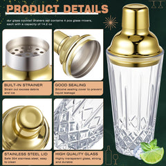 Bar spoon and jigger included with shaker set