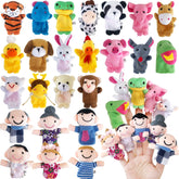 24 Pcs Finger Puppets Set includes animal and human puppets for kids