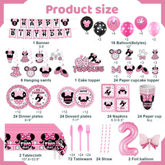 Black and pink cartoon theme banner and decorations