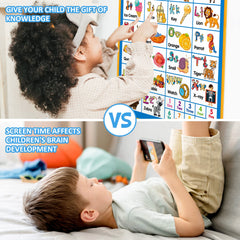 Two-in-one interactive alphabet wall chart blue