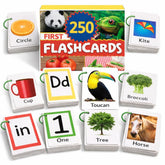 250 thick sturdy flashcards toddlers 1-3 rings set