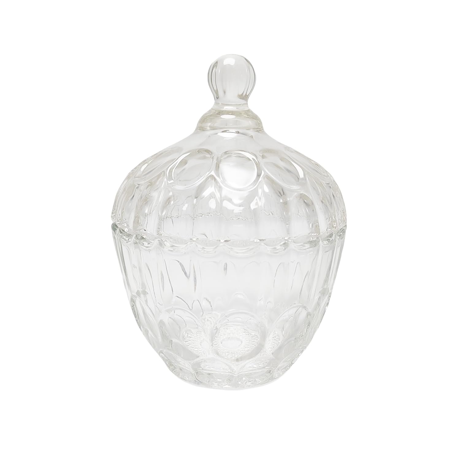 260ml crystal glass sugar bowl with lid