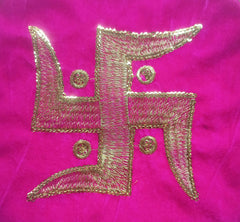 28 cm x 28 cm Pooja Mat Aasan Cloth Red Velvet