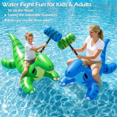 2pack inflatable pool floats with hammers for battles