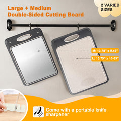 2Pack medium stainless steel cutting board with reversible surface