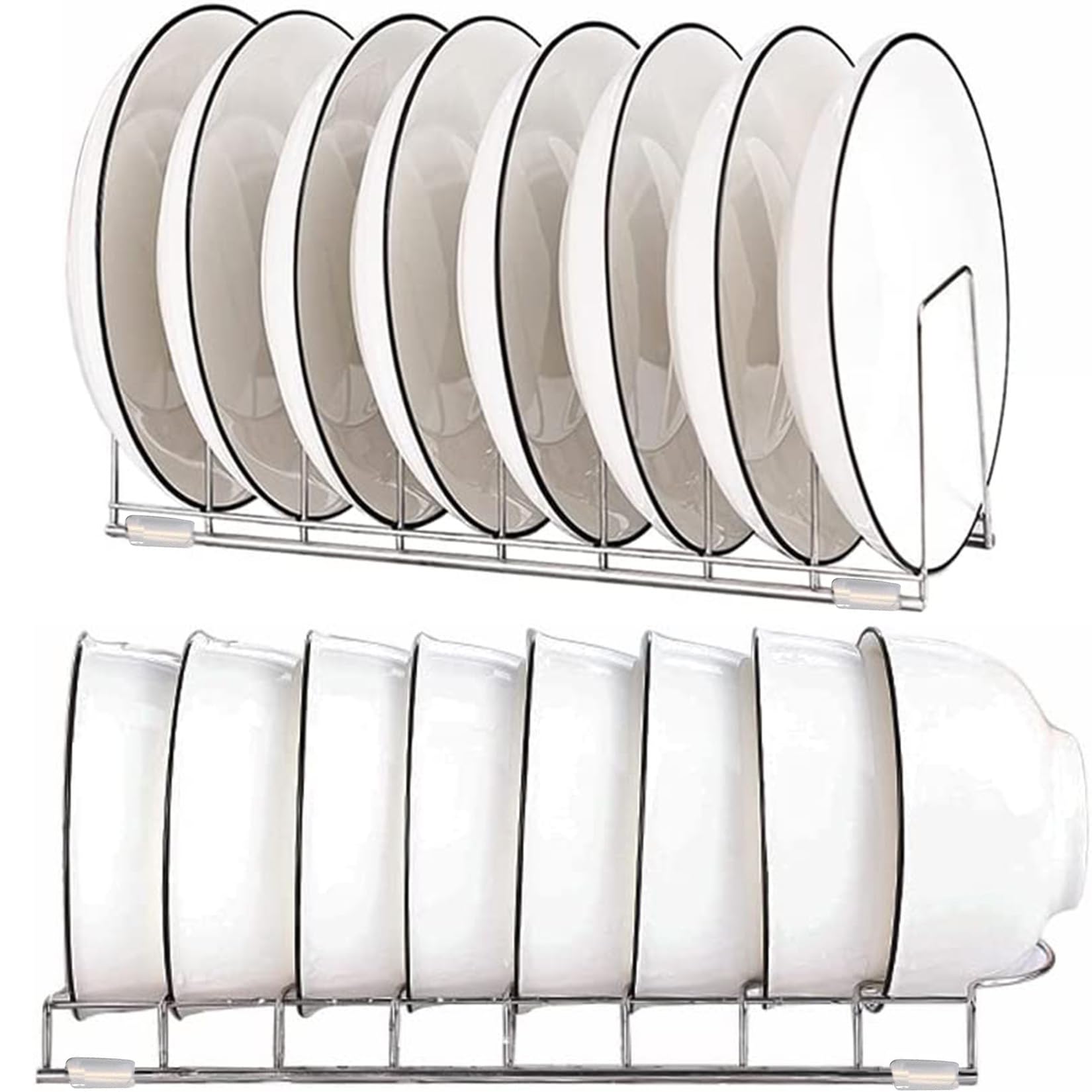 2PCS dish rack chrome finish for cabinet storage