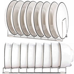 2PCS dish rack chrome finish for cabinet storage