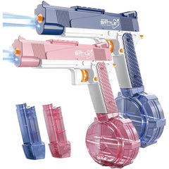 2Pcs pink electric water gun with LED light