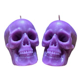 2pcs purple skull candles for clairvoyance and divination