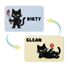 2pcs reversible dishwasher magnet with cat design