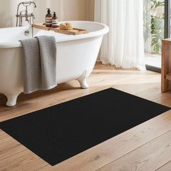 2x4 waffle knit bath mat black