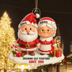 Gift-ready packaging Santa Claus couple ornament