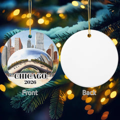 3-inch diameter ornament with gold hanging cord