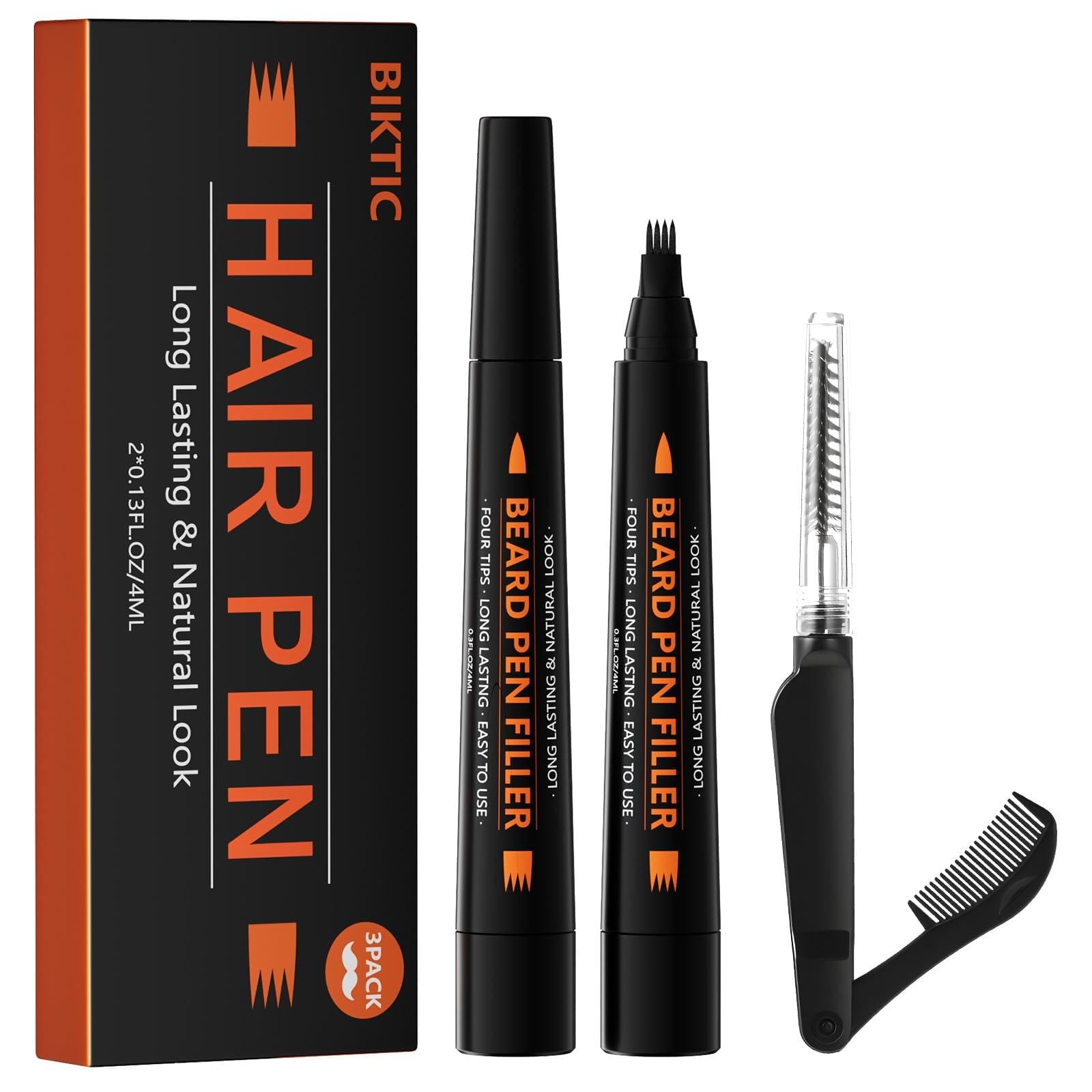 Beard Pencil Filler for Men Black 3-Pack packaging