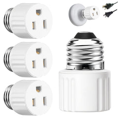 3 pack light socket outlet adapter white packaging