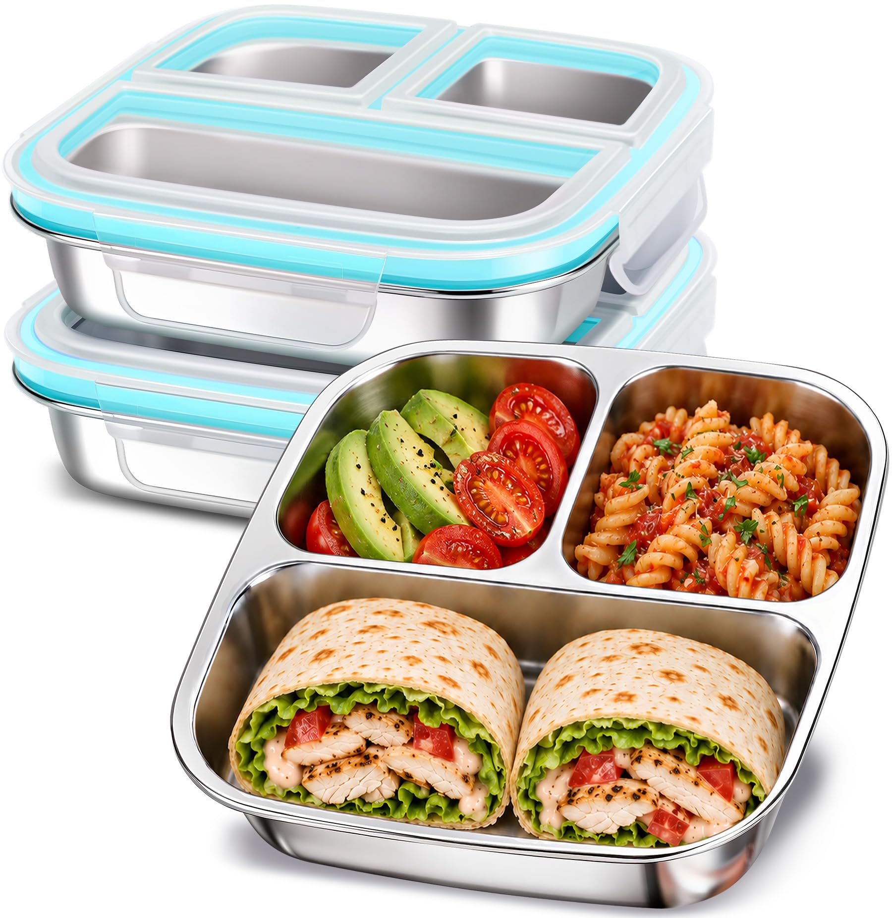 3-pack stainless steel snack containers product image