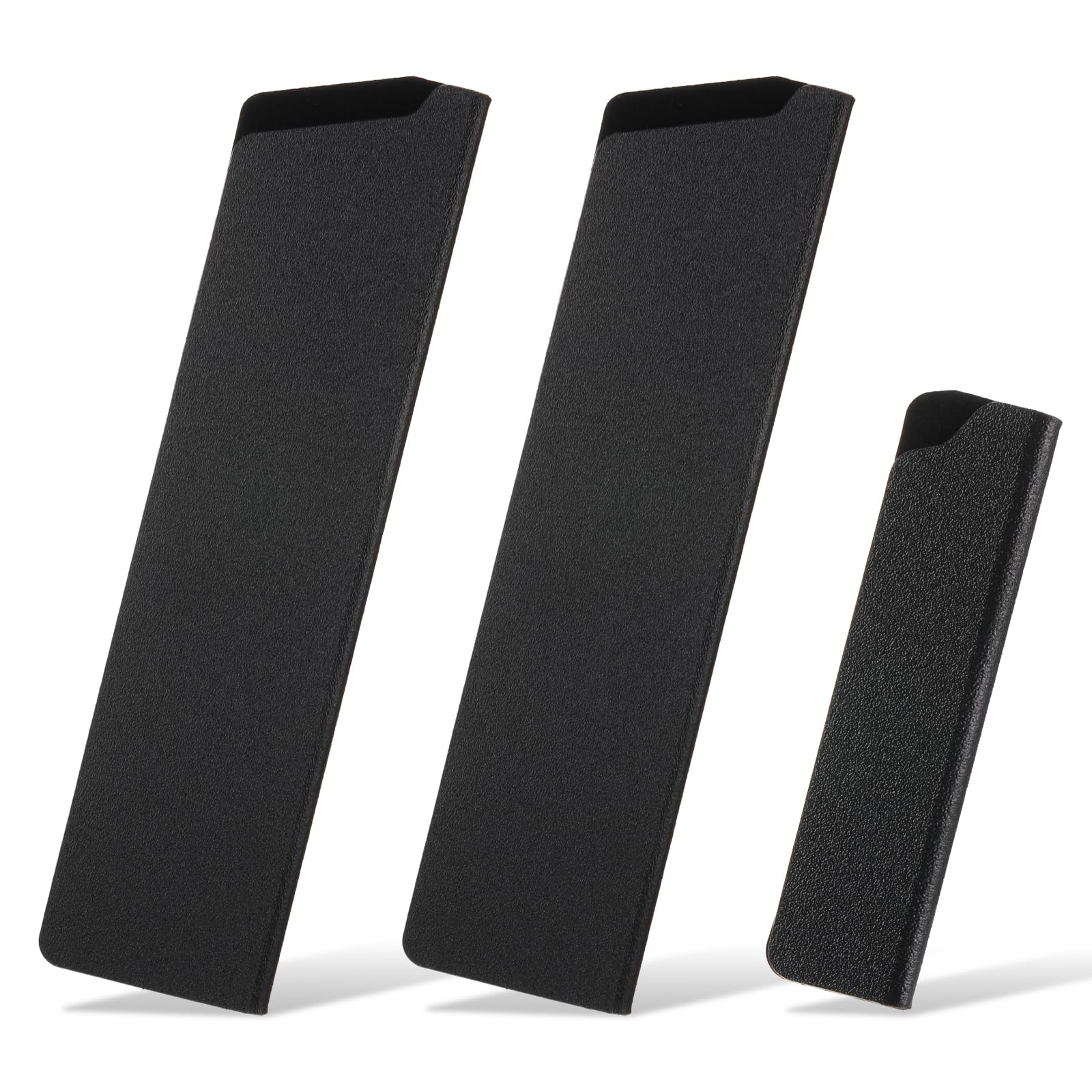 Three piece knife covers sleeves set in black ABS with felt interior