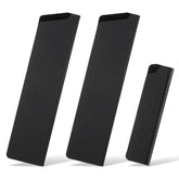 Three piece knife covers sleeves set in black ABS with felt interior