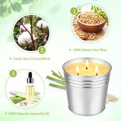 Three wick citronella candle for patio garden balcony