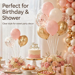 Set includes 30 clear balloon sticks for latex and foil balloons