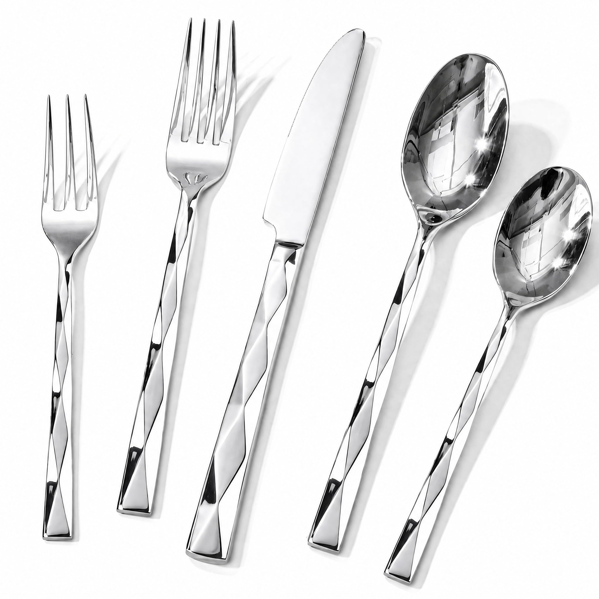 30pcs Silverware Set stainless steel with diamond handle
